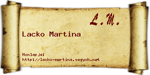 Lacko Martina névjegykártya
