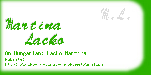 martina lacko business card